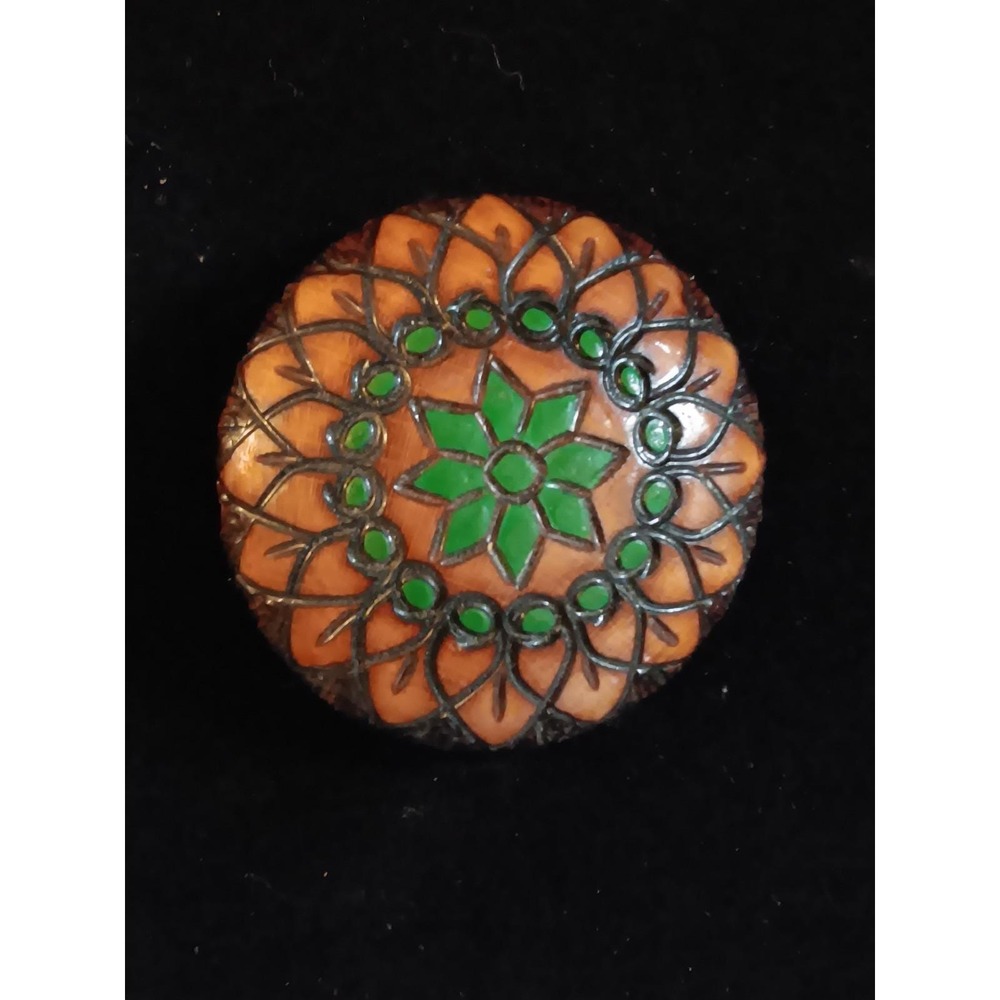 Hand Crafted Wooden Brooch Vintage Zakopane Poland Artisan Wood  Brooch - Picture 2 of 4